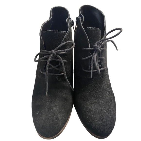 Lucky Brand Suede Leather Lace-up Wedge Boots 10 - Picture 7 of 7